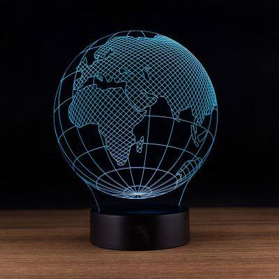 Globe 3D Optical Illusion Lamp Night Lights 16 Colors Changing with Remote Birthday and Holiday Gift for Children Girls Light