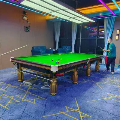 English Billiard Table, Standard Tournament Snooker Table, Steel Rail Black 8 Billiard Table