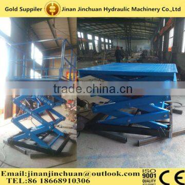 Stationary hydraulic beam goods lifts/scissor cargo lifting equipment