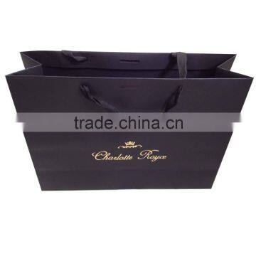 Golden Hot Stamping Crown Design Paper Bag With Customized Logo