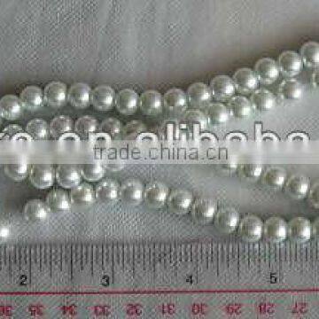 Glass Pearl Beads, Imitation Glass Round 8mm 1 Strand