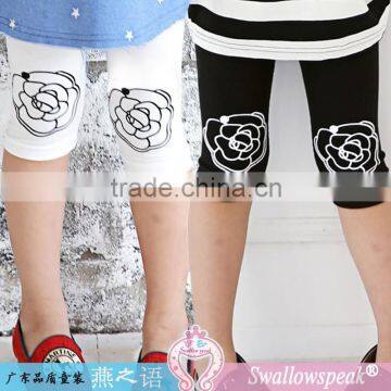 2015 Children Clothing Baby Girl Leggings Children Plain Color Flower Leggings