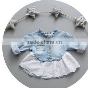 2016 high quality denim jacket girls dresses girls baby girls party birthday dresses