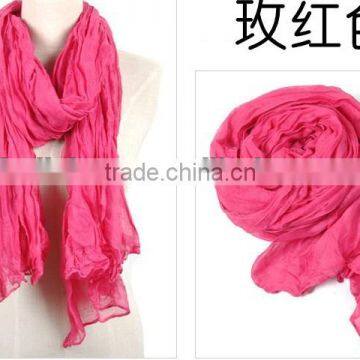 Cheap Voile Polyester Solid Color Lady Scarf photo-2