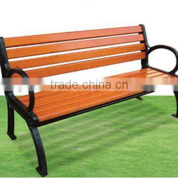 Customized park patio wood seat garden metal bench for residential garden leisure