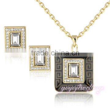 Simple design imitation gold plated artificial bridal dubai gold jewelry set