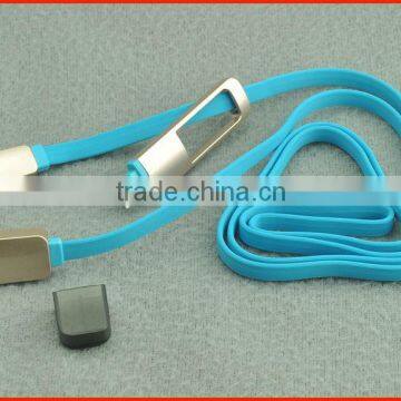 Flat 2 in 1 Micro USB Cable /USB Charger Cable With Stripe photo-5