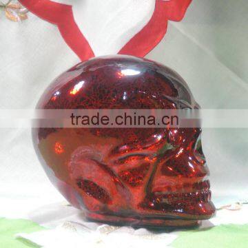 battery operated red color skull shape led halloween decoration light