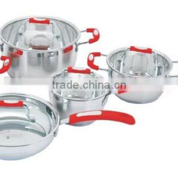 [Christmas gift] 12pieces stainless steel dream kitchen ware set with flat glass cover/household