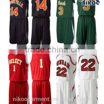 2015 Cheap OEM Fully Dye Sublimation Grils Youth's Basketball Uniforms