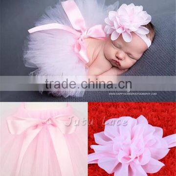 Best Birthday Gift Pink Fluffy Chiffon Flower Tutu Party Baby Kids Picture Skirt Wholesale photo-4
