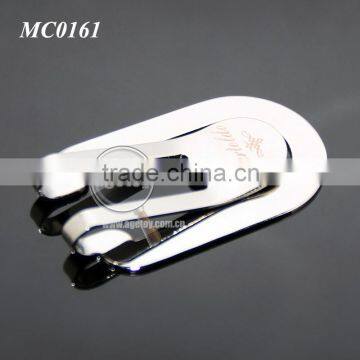 Customized Brand Name High Polished Stainless Steel Metal Laser Engraved Money Clip photo-4