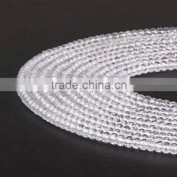 Hot Selling Faceted Rondelle Clear Crystal Gemstone Beads