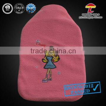 REACH 2000ml rubber hot water bottle with a girl fleece cover