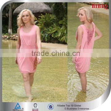 Elegant Women wear Pink Sleeveless Knee Length Casual Cocktail Dress