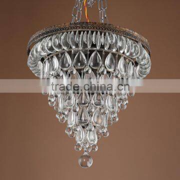 Antique Rustic Cristal Lampara Pendant Lights Round Chandelier Crystal Hanging Lighting Fixture CZ2532IR/10