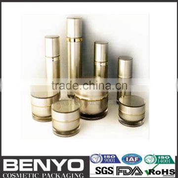 Benyo factory gold color high end acrylic cream jar and bottle