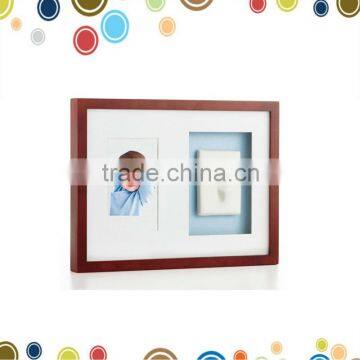 High quality baby hand imprint with wall wood frame moulding sculpture