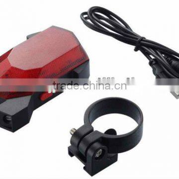 Rechargeable led bicycle tail light/braking warning LED bike light