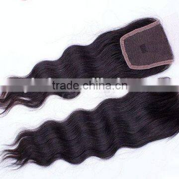 China Factory 18" #1B Natural Body Wave, Bleached Knot, Middle Parting, Peruian hair full front lace closures