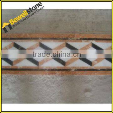 2015 new 4x12" marble border designs for bathroom floor