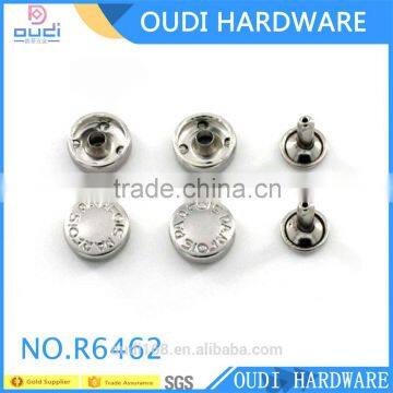 Custom brand logo flat garment accessories shank garment button