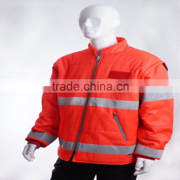 high visibility poly-cotton reflective winter coat