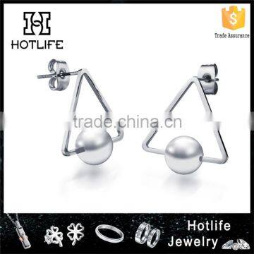 wholesale fashion jewelry for ladies triangle shell pearl earring