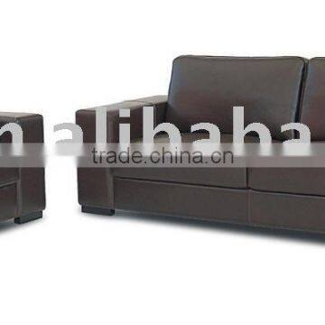 Kiln Dried hardwood Frame sofa/black Leather Sofa (KS-803)