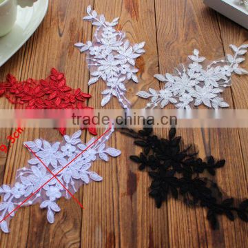 Custom Design Hook Flower Applique Flower For Bride,Embroidery Bride Applique For Wedding Decoration