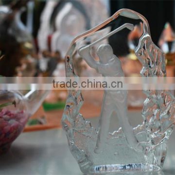 Clear Crystal 3D Laser Engraving For Glof crystal iceberg