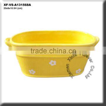 pretty yellow ceramic bulk flower pot planter