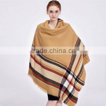 Oversize Beige pashmina shawl,,Large plaid scarf shawl,plaid pashmina Scarf