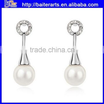 Fashion white gold cheap pearl stud earrings,small faux pearl stud earrings