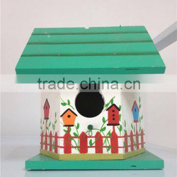 Eco-friendly Cute decorative plywood birdhouse pine wood birdcages