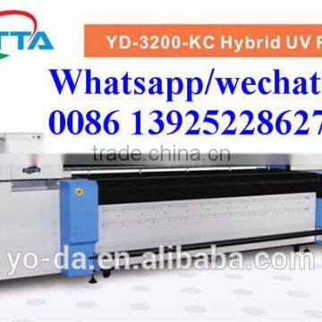 high resolution large format acrylic uv printer / flex banner uv hybrid printer with KM1024i