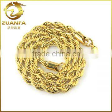 1/20Th 18K Yellow Gold stainless steel mens thick rope chain