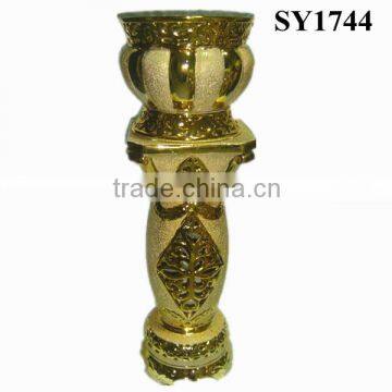 36 Inch Brown Antique Pot Ceramic Roman Columns photo-5