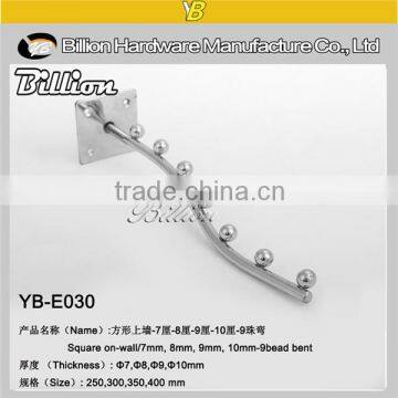 Supermarket wall mounted beaded hooks heavy duty angle hooks