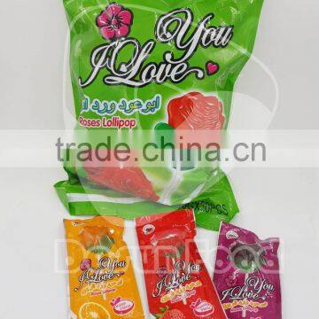Halal rose lollipop candy