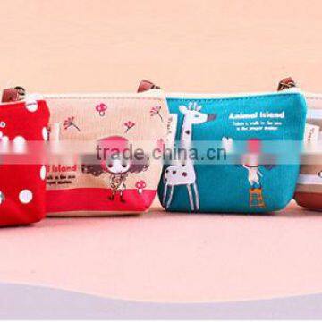Hot Sale Pula Girl Printing Canvas Coin Round Purse China Supplier