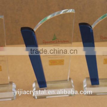 New fashion factory directly sale crystal blue trophy and award