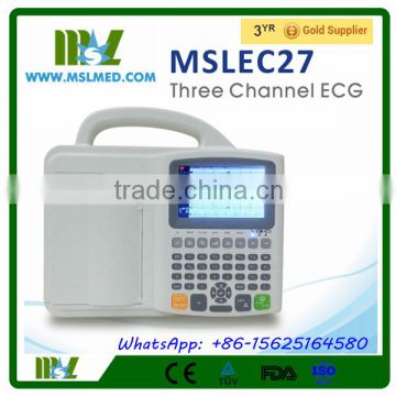 2017 New 3 Channel ECG Machine with interpretation MSLEC27-4