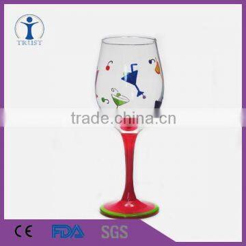 Clear handpainted funny Gift wine glass