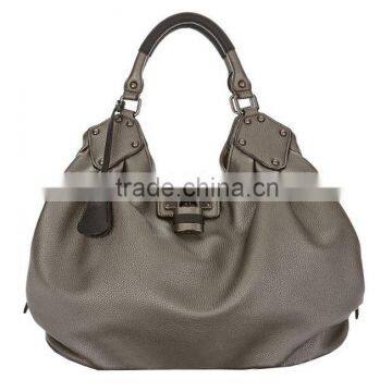 MD6054 Guangzhou wholesale grey handbag genuine leather women hobo bag with lock