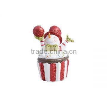 Resin Statues Decorative Chrismas Ornament Snowman Apple Figurines photo-4