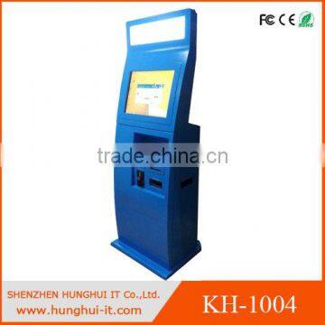 touch screen bill payment kiosk with cash acceptor coin acceptor, self service information payment kiosk terminal