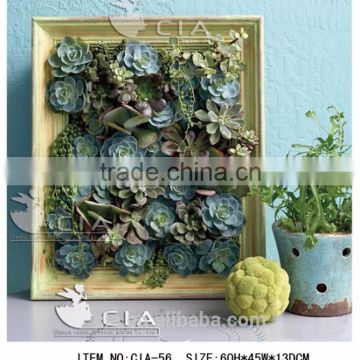 Wall Mounted Artificial Succlent Plants Wall Hanging Picture for Interior Deccor