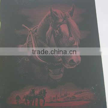 SGS&EN71 Certificaton Cute Lovely Horse Animal Designed Engraving card/Scrap foil/foil card/foil paper engraving art