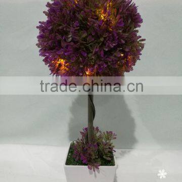 new popular high quality artificial topiary boxwood ball with led light potted topiary tree with lighting